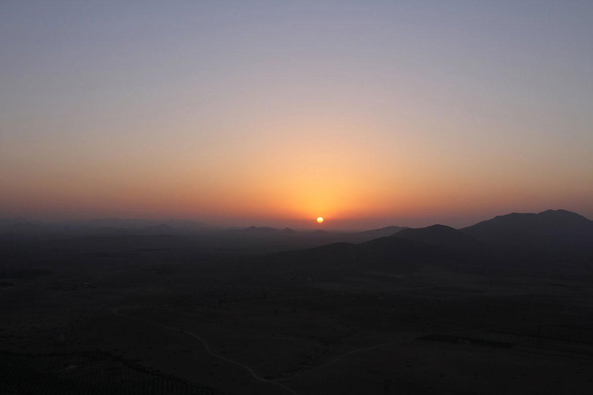 Sunrise over the desert