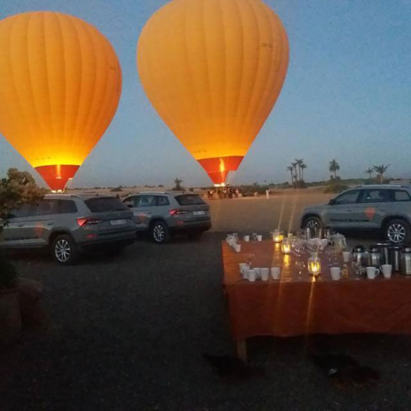 Two giants, glowing at dusk